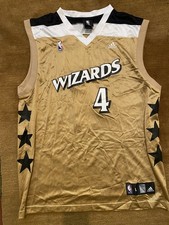 Adidas NBA Washington Wizards Antawn Jamison Gold Basketball Jersey #4