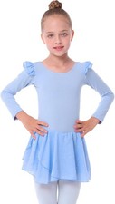 danswan Long Short Sleeve Ballet Leotards Dance 4-5T, Blue - A3 Long Sleeve 