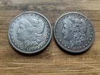 US Morgan Silver Dollars 2 coins circulated details Pre 1904 Lot W1