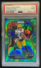 2020 Panini Prizm Jordan Love RC Hyper Rookie #155/175 Packers PSA 9