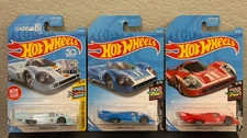 Lot of 3 Hot Wheels Porsche 917 LH #124 Gulf Blue Factory Sealed 2018 Set, #101