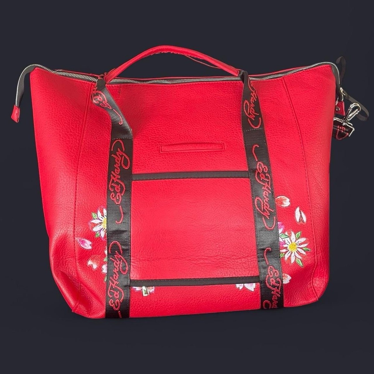 Ed Hardy Weekender Bag Red Love Kills Slowly Y2K Travel NWT | eBay