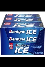 Dentyne Ice Peppermint Sugar Free Gum 9 Packs of 16 Pieces 144 Total Pieces NEW