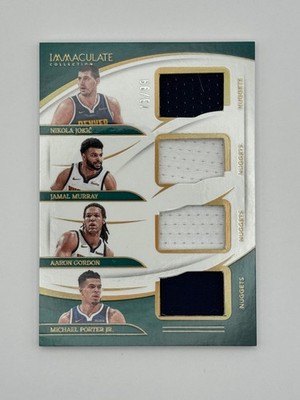 2023-24 Immaculate Nikola Jokic Jamal Murray Gordon Porter Quad Patch /99