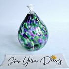 NEW Handblown Green Purple Speckled Glass Mini Table Top Torch - M874.1