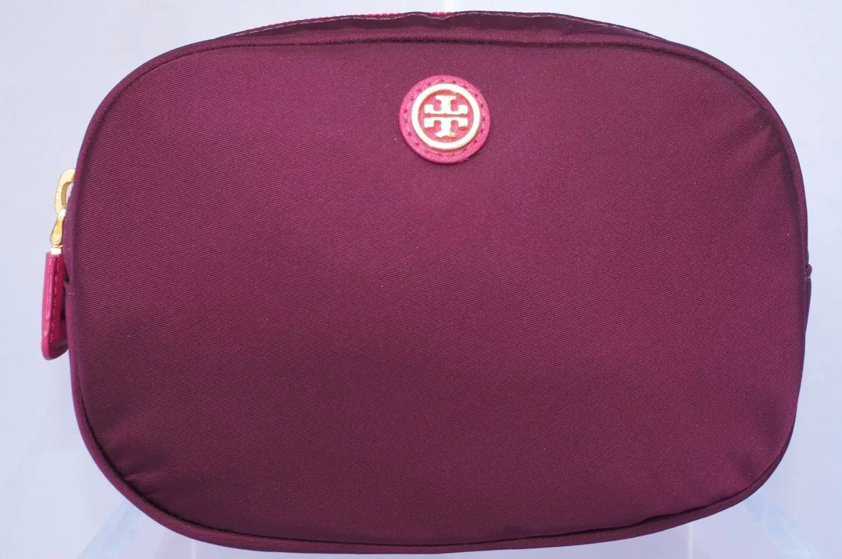 New Tory Burch Cosmetic Bag Travel Nylon Double Make Up Case eBay