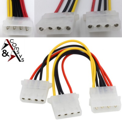 Y Stromkabel 1x 5.25'' auf 2x 5.25'' / 1x IDE auf 2x IDE 4-Polig PC Strom Adapter