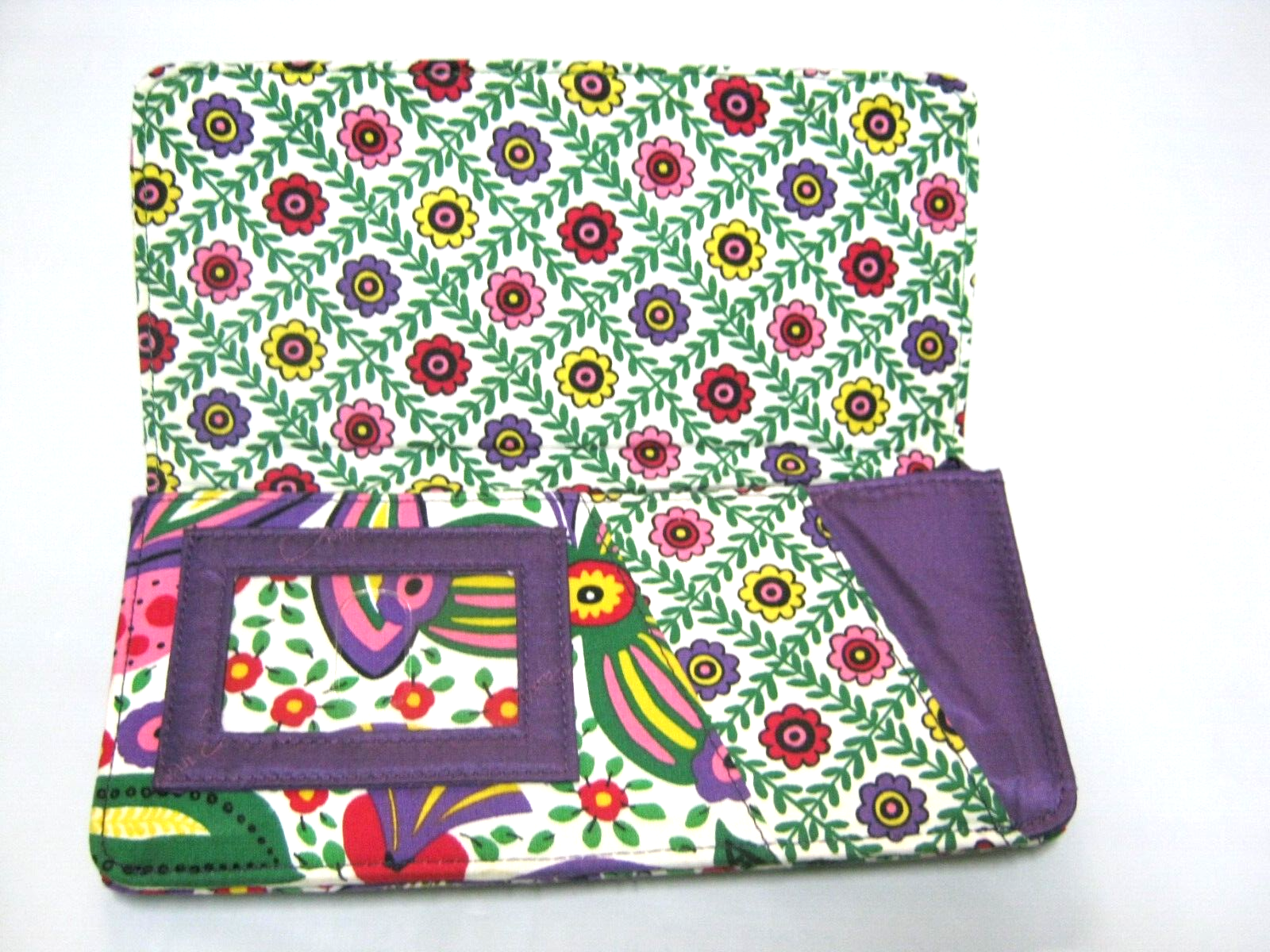 Vera Bradley Viva La Vera Vinyl Passport Wallet 9x4.5 Great Used Condition-image