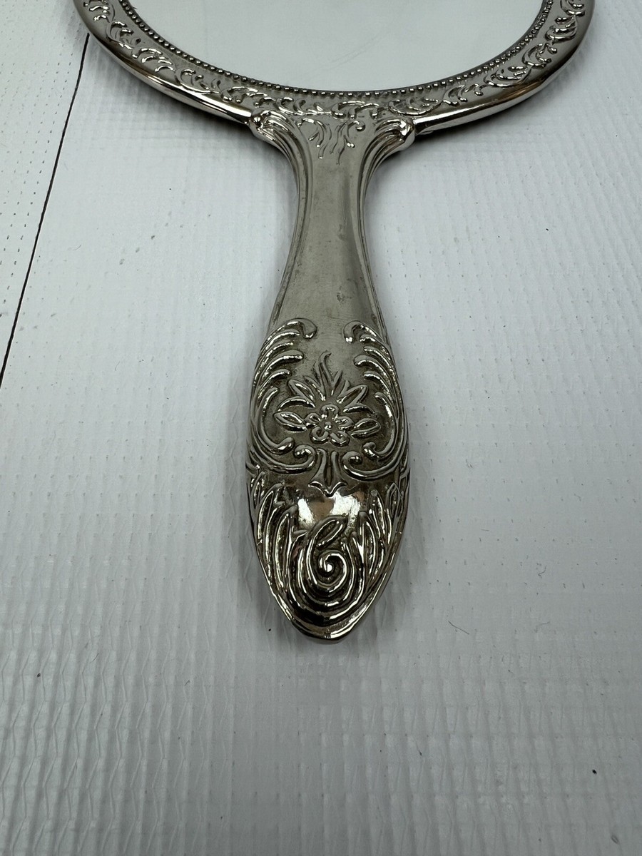 Silver 950 手鏡 アンティーク 骨董 銀製 箱付き レトロ 貴重 VINTAGE Silver Plate Hand Mirror Victorian Romantic Beauty