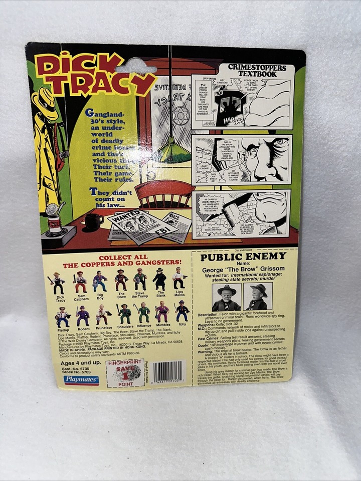 1990 Playmates Disney Dick Tracy Coppers and Gangsters The Brow Card