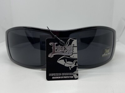 LOCS GANGSTA DESIGNER SUNGLASSES WRAP AROUND BLACK HIP HOP Rap Lowrider  Cars NWT