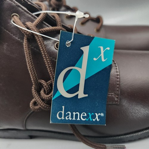 Danexx Women's 9N Ankle Boots Brown Lace Up Booties Pointed Toe - Picture 3 of 8