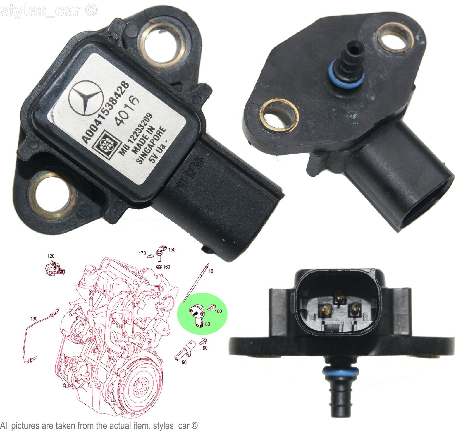 A0041538428 Genuine Mercedes C B E S Class ML Map Pressure Sensor  