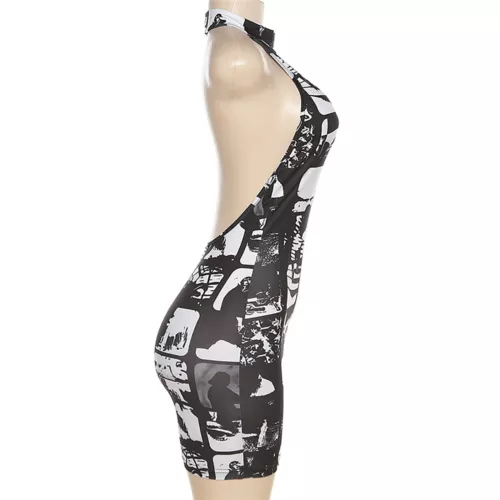Damen Sexy Neckholder Kurz Bodycon Minikleid Ärmellos Rückenfrei Party Clubwear - Bild 11 von 29