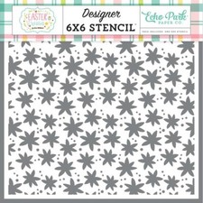 Scrapbooking Crafts EP Stencil 6X6 Easter Wishes Flowers Repeats Dots