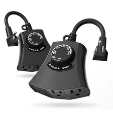 HBN 2 Pack Outdoor Light Timer Photocell Dusk to Dawn  Light Sensor Timer 1875W 