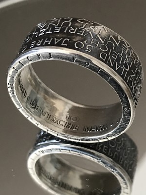 Münzring aus 10 DM 1999 ''Münze 50 Jahre Grundgesetz'' Silber925
