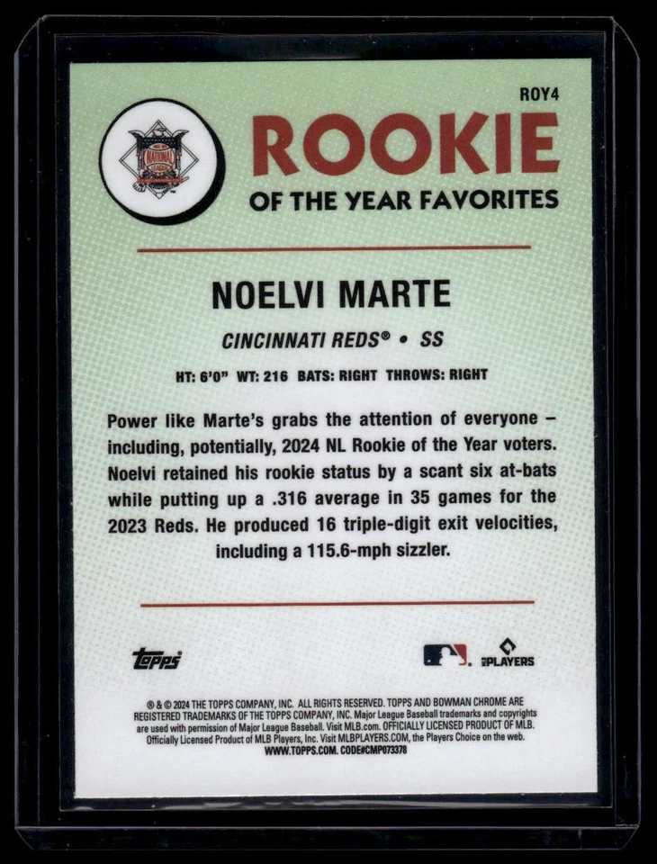 NOELVI MARTE 2024 BOWMAN CHROME ROTY FAVORITES MOJO SP - Image 2 of 2