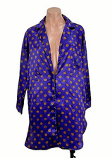 VINTAGE 90s Purple Floral Satin Sleep Shirt VICTORIA'S SECRET GOLD LABEL PJs M