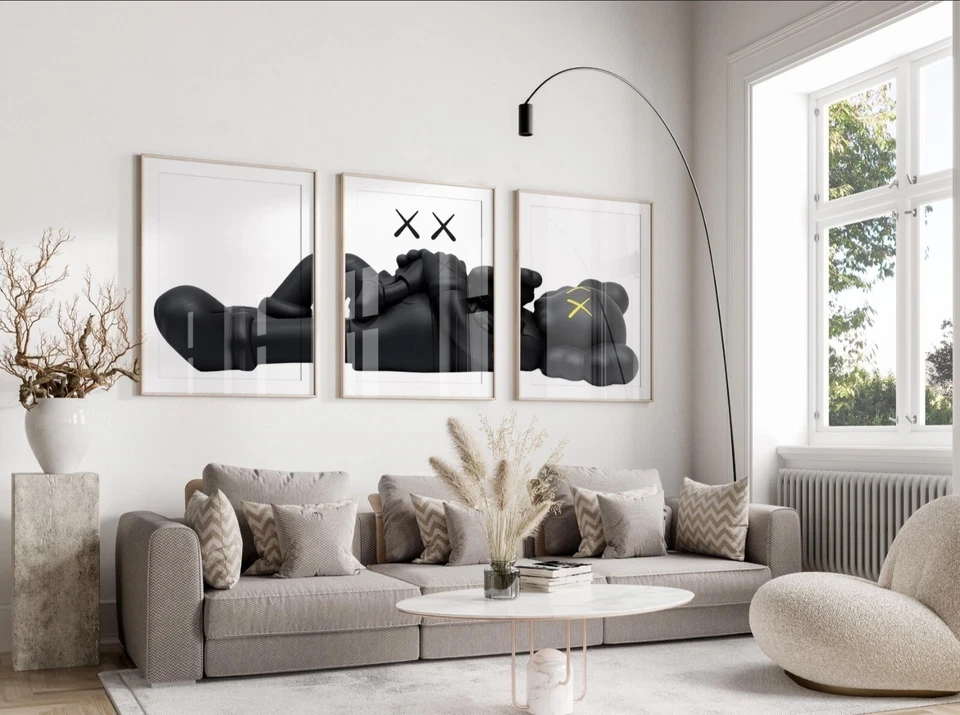 Juego de 3 piezas de arte familiares Kaws pared decoración hogar galería de retratos Foto 3 de 4