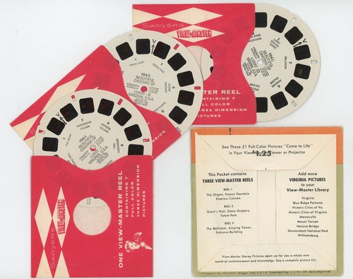 Beau Caverns Of Luray VA 1955 View-Master Paquet A-829 Avec Bobines 194-ABC - Photo 2 sur 2