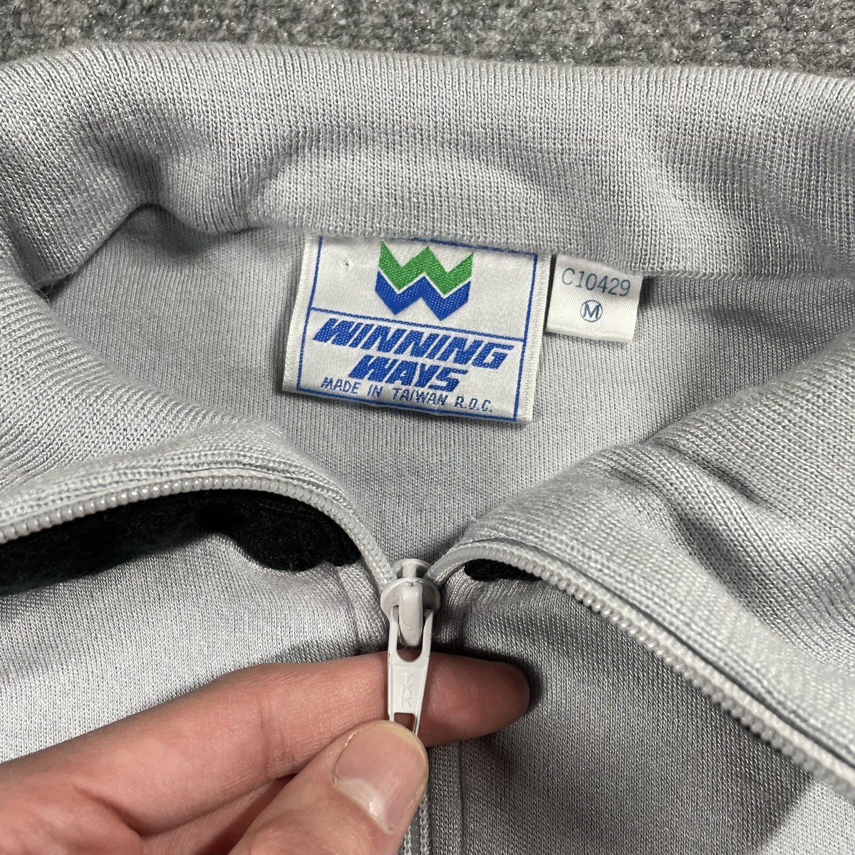 VINTAGE 70s 80s Winning Ways Track Jacket Sweatshirt Size Medium