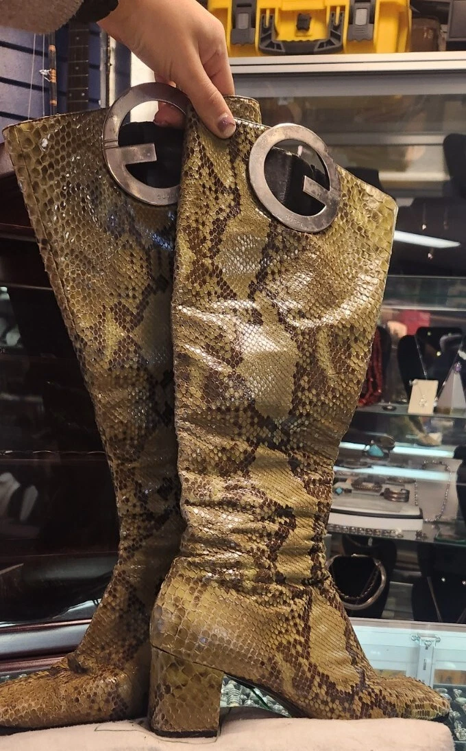 Gucci sales snakeskin boots