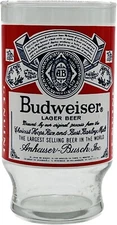 Budweiser Full Decal Vintage Small Drinking Beer Glass 5.25" Anheuser-Busch
