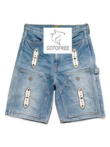 PANTALONCINO UOMO COTONE DENIM ESTIVO RIVETTI BLU PANTALONE CORTO JEANS CASUAL - Foto 9 di 18