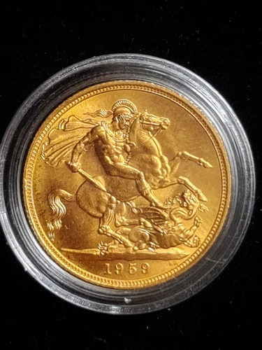 1959 Full Sovereign British Coin Queen Elizabeth II 22ct Gold