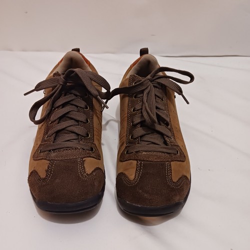 Skechers 46047 Women's Size 9 Signalize Brown/Tan Leather Casual Sneak Shoes - Picture 3 of 6