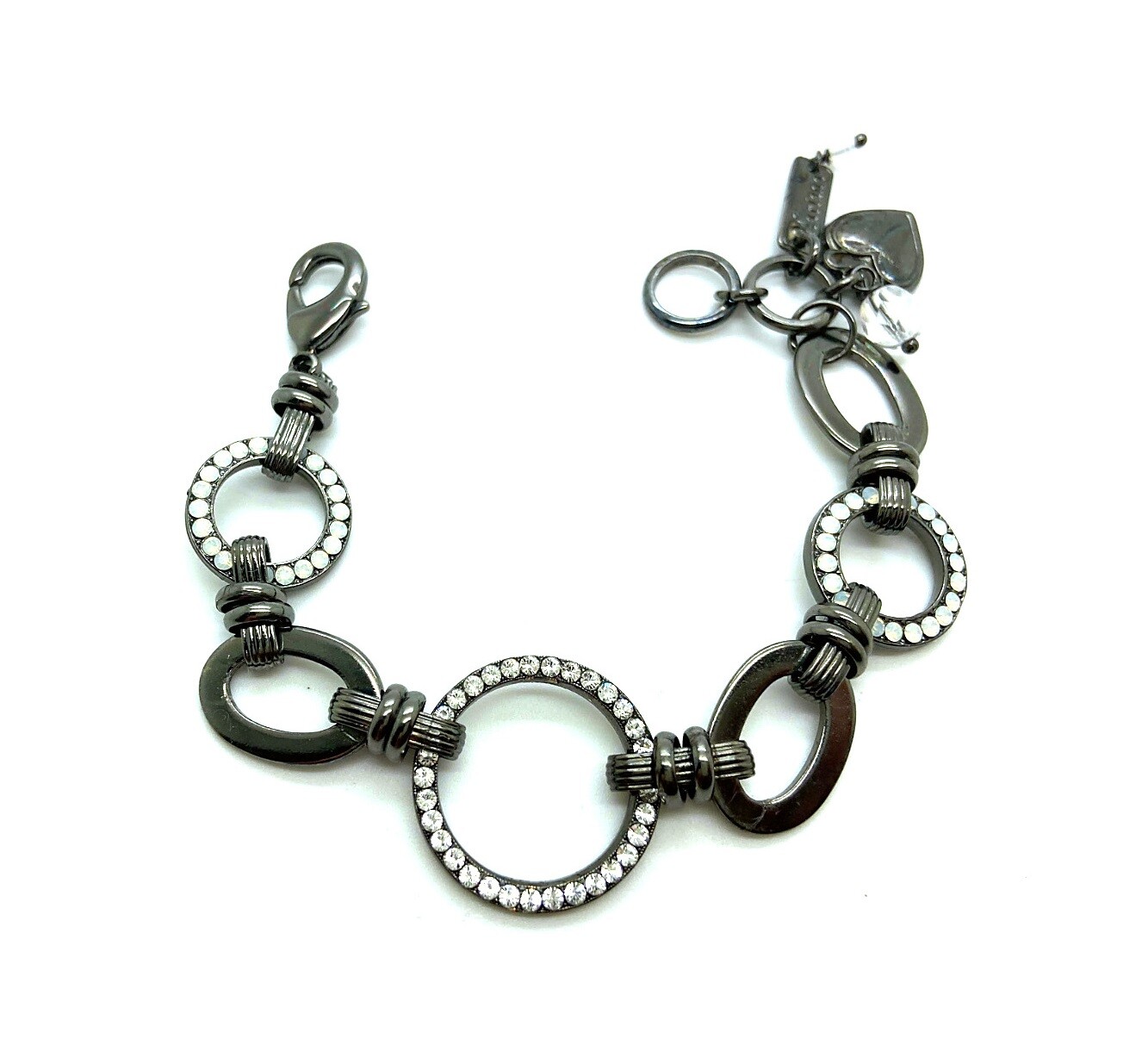 Bracelet By Mariana Woman Halo Encrusted Clear and White Opal Swarovski Crystals