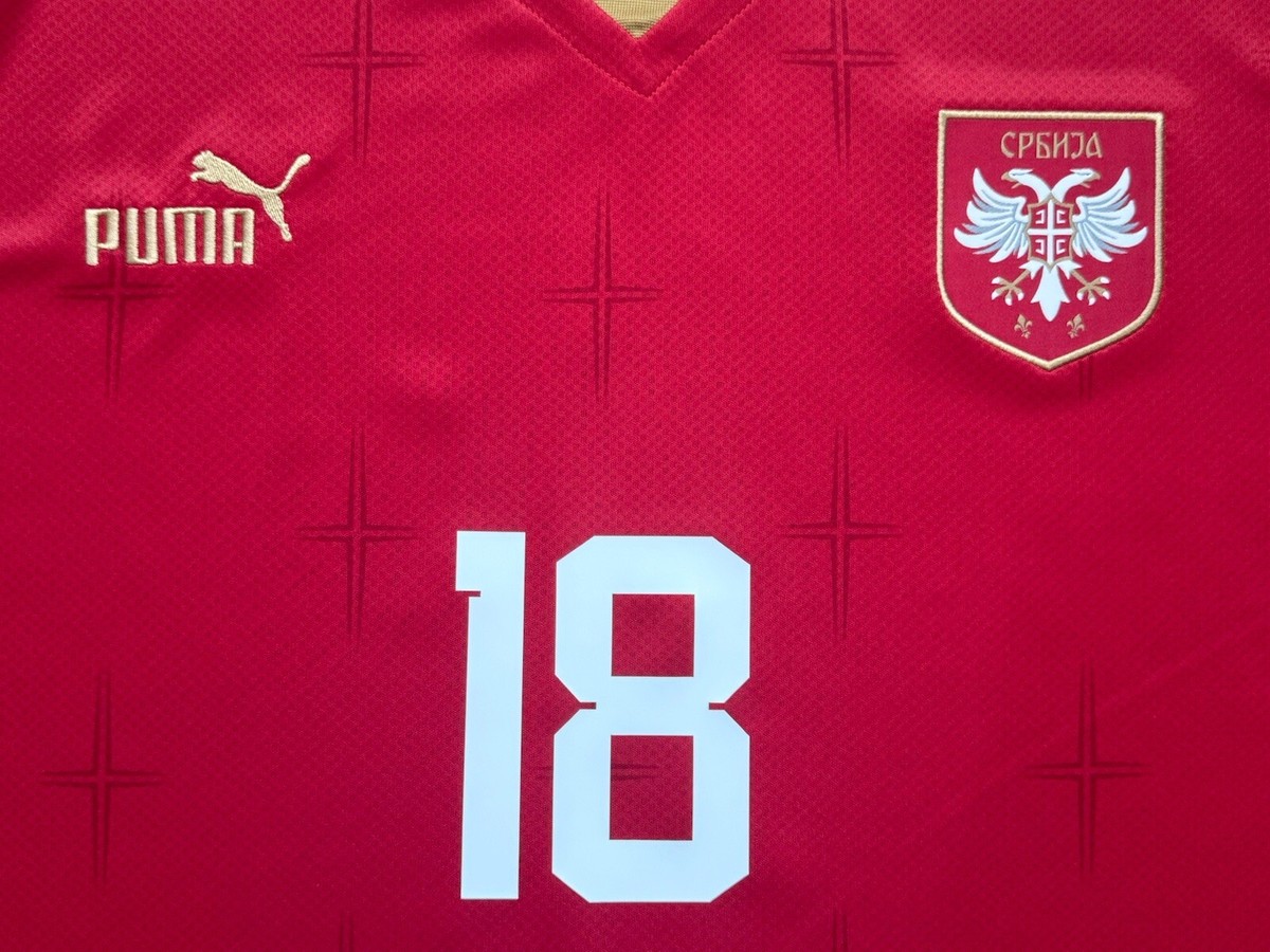 2022/23 Serbia Home Jersey #18 Vlahovic XL Puma World Cup Soccer