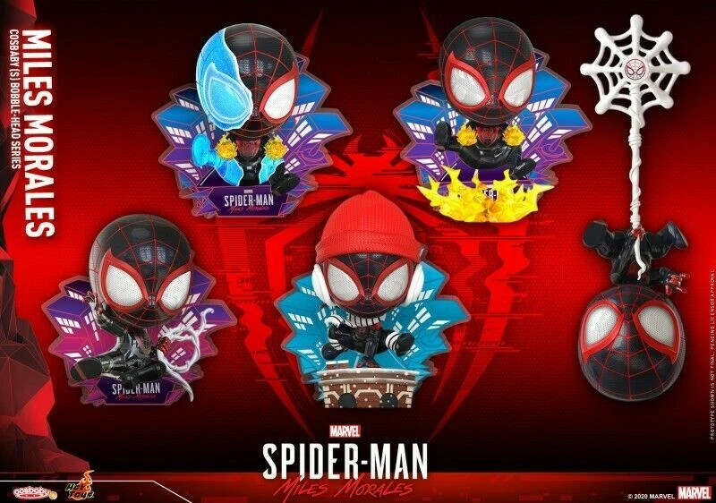 Hot Toys COSB852 856 Spider man Miles Morales COSBABY Mini Action Figure Doll