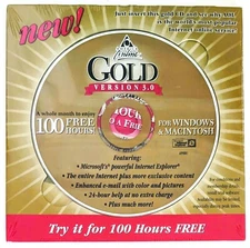 GOLD America Online Collectible / Install Disc, Vintage AOL CD, Ver 3.0, Sealed