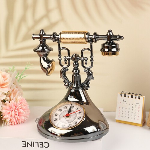 Retro Telephone Model Alarm Clock Creative Timekeeper Desktop Table Ornament _t - Picture 8 of 15