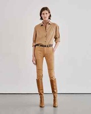 NEW Nili Lotan Cropped French Military Pants in Camel sz 4