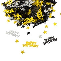 Happy Birthday Geburtstag Konfetti Gold Silber Schwarz Sterne Tischdeko 500 Stk