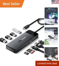 Multi-Function USB C Hub with 4K HDMI and Fast 100W Charging - Compact Design