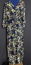 Loft Leaf Butterfly Print Tie Front Midi Dress Sz 2 Tropical Beach Vacation 
