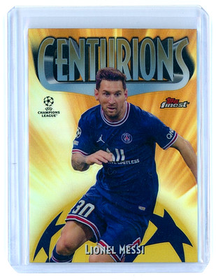 2021-22 Topps Finest UCL Lionel Messi /50 Centurions Gold Refractor SSP PSG