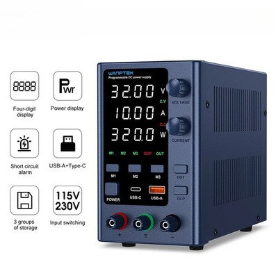 Wanptek Labor-Gleichstromversorgung, einstellbar, 32 V, 10 A, 62 V, 5 A, Encoder