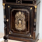 Antique 19 Th C. French Napoleon III EbonizedCabinet Marble Top GiltMarquetry — photo 8
