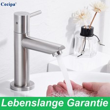 Waschtischarmatur Kaltwasserhahn Edelstahl Bad Wasserhahn Waschbecken Badarmatur