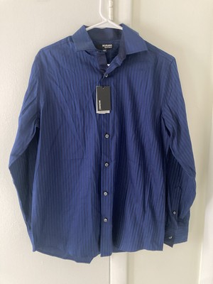 Murano Liquid Luxury NWT Men s Dress Shirt Small Long Sleeve Button Blue Striped