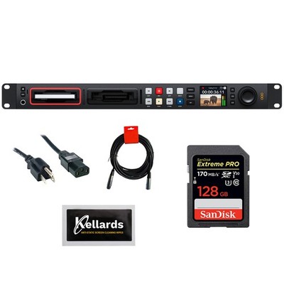 Blackmagic Design HyperDeck Studio HD Mini with 128GB Memory Card Bundle