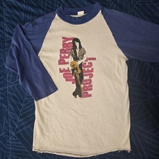 Vintage Joe Perry Project Raglan Shirt 80s Made in USA Tour Concert Aerosmith