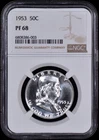 1953 Proof Franklin Half Dollar 50c NGC PF 68 (PR68) RED-001 Re-engraved Reverse