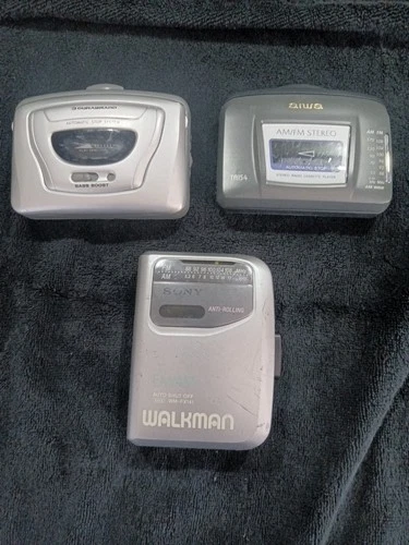 Vintage Cassette Player Lot Sony Walkman Aiwa and Dura Brand