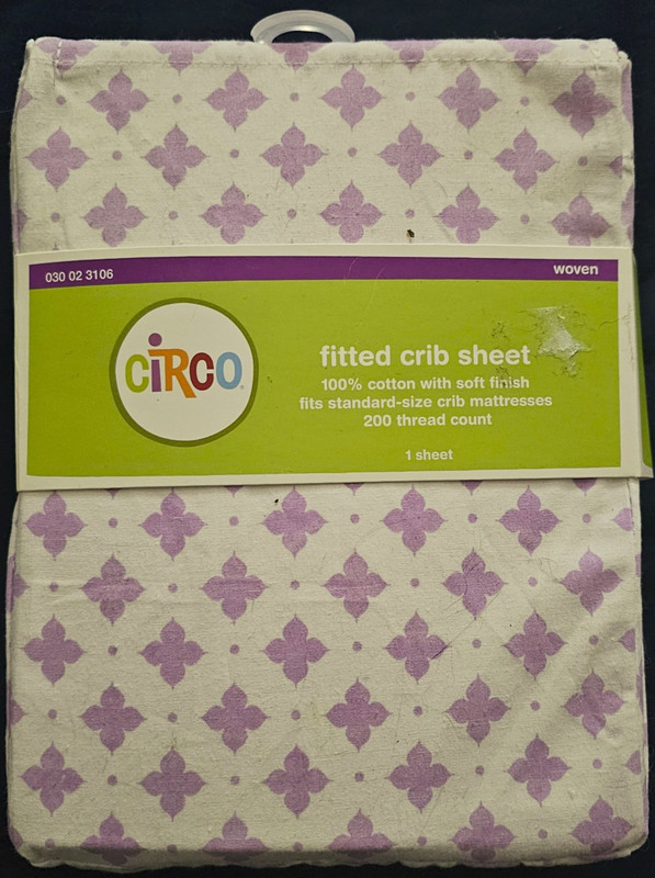 NEW Circo Fitted Crib Sheet Purple Diamonds 100% Cotton Standard Fit 28" x 52"